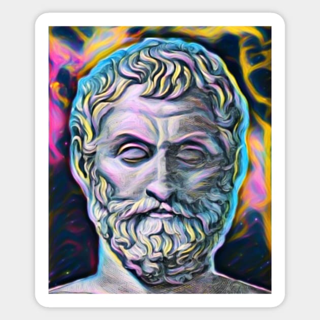 Thales of Miletus Portrait | Thales of Miletus Artwork 10 Sticker by JustLit